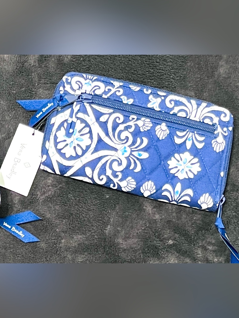 Vera Bradley Matching Quilted Crossbody Bag & Wallet Set - Blue Lagoon - Picture 6 of 7